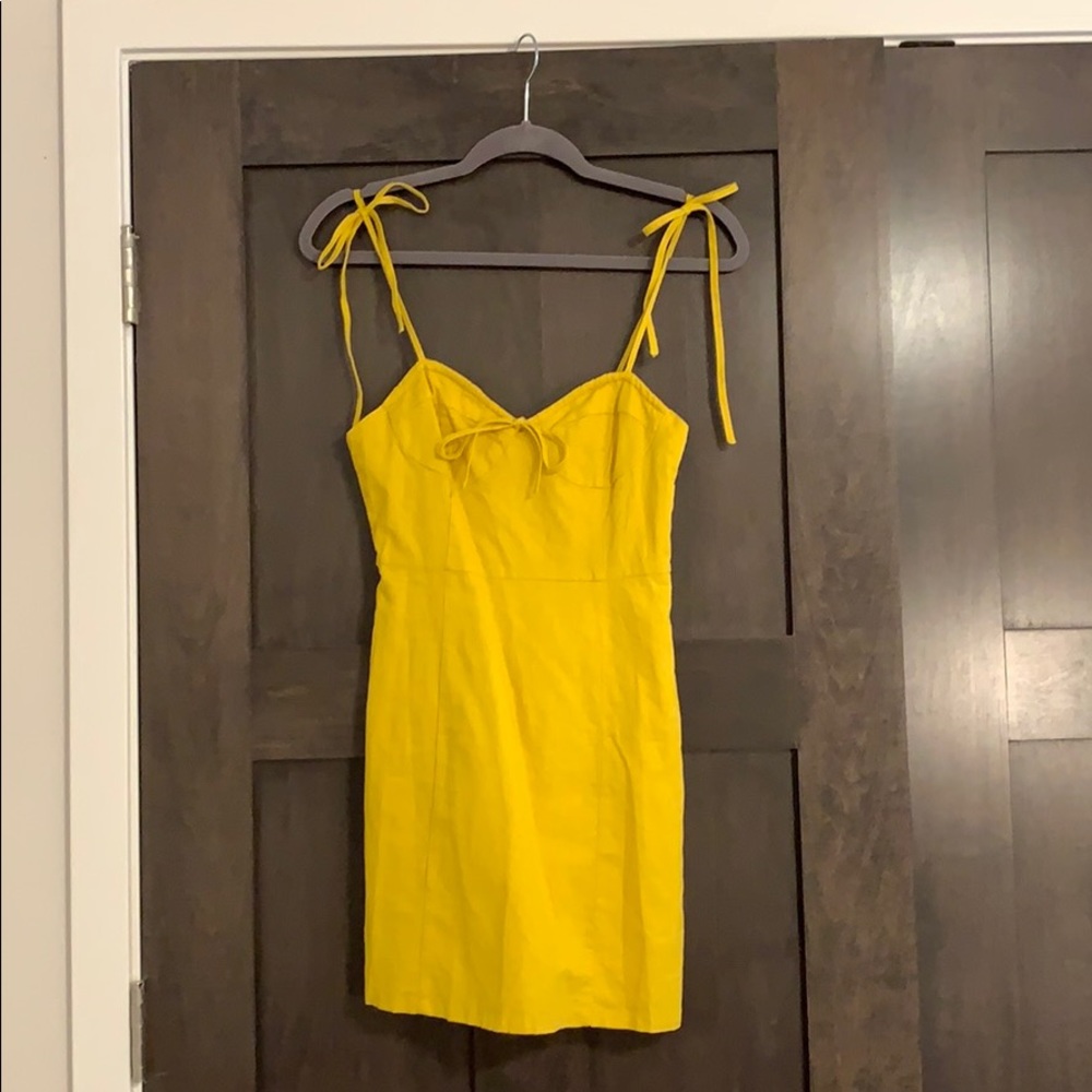 NWOT Forever 21 Yellow Tie Strap Dress